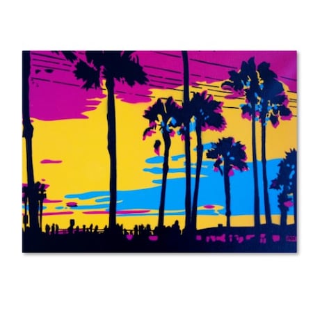 Abstract Graffiti 'California Sunset' Canvas Art,14x19